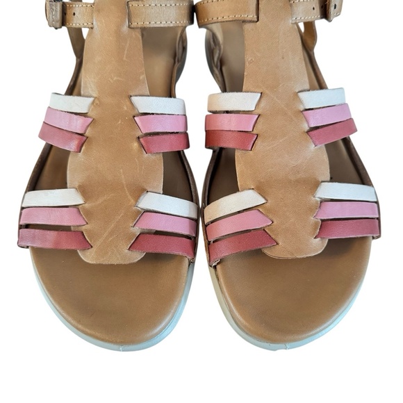 ECCO Flash Huarache Sandals Tan Leather Open Toe Flat Shoes Women's Size 39 8 - Picture 9 of 12